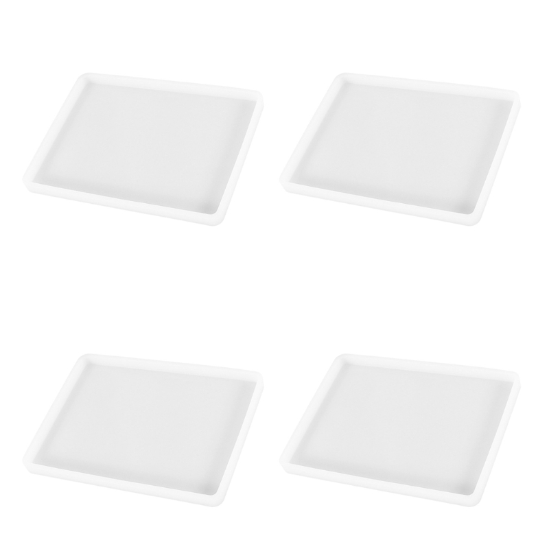 Handmade Rectangle Tray Silicone Mold Crystal Epoxy Mould DIY Coaster Accessories Tool Equipment for DIY Cup Mat Coaster M6CE