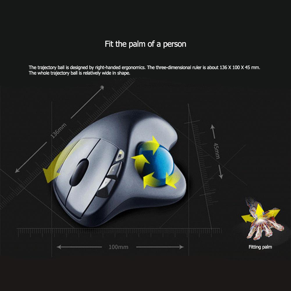 Logitech m570 2.4ghz sem fio trackball mouse 540dpi mouse ergonômico para desktop computador portátil computador de escritório em casa jogos ratos