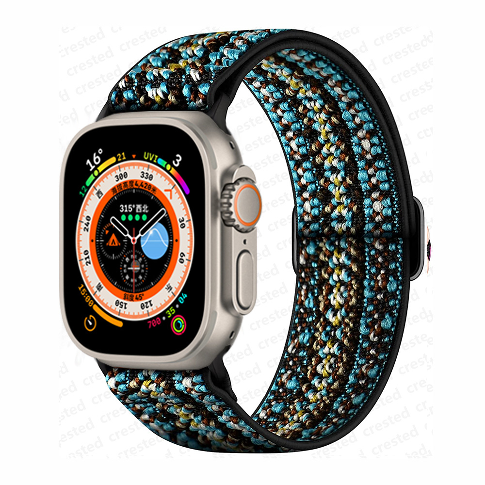 Bracelet chouchou pour bracelet de montre Apple 40mm 44mm 41mm 45mm 38mm 42mm 49mm bracelet en Nylon élastique iWatch série 7 se 6 5 3 Ultra 8: Rouge / 14mm