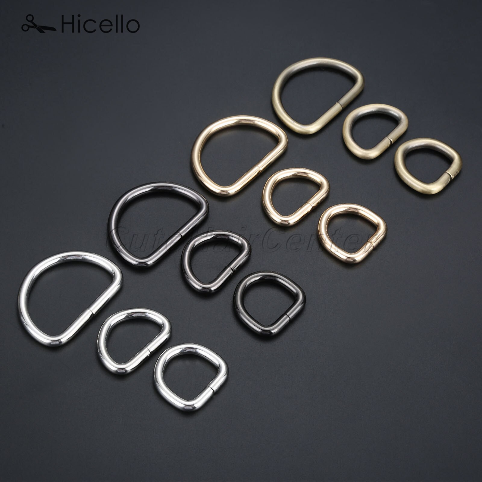 10pcs D Ring Metal Buckle Dee Clasp 20mm 25mm 38mm Gold Silver Black Bronze DIY Belt Strap Chain Luggage Leather Bag Hicello