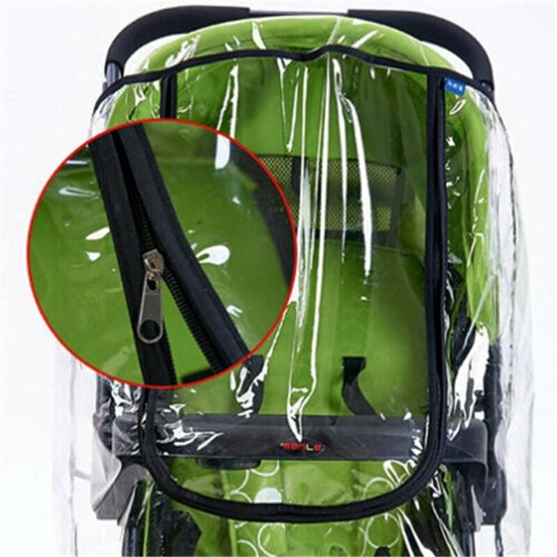 Accesorios para cochecito impermeable cubierta de lluvia transparente de protección contra el viento cremallera abierta para bebé Cochecitos para niños impermeable