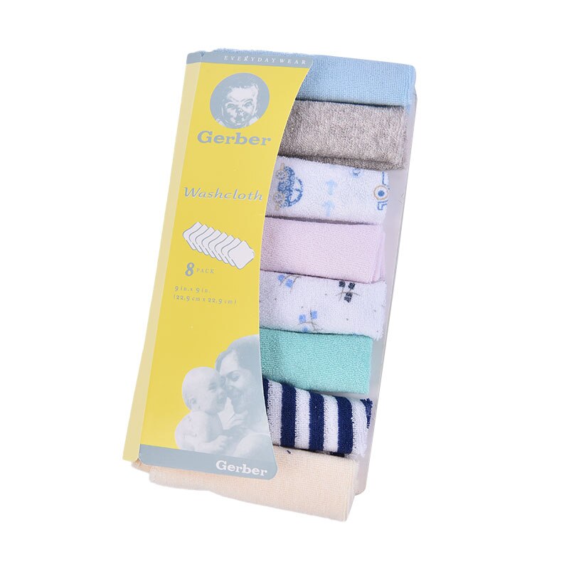 Baby Unisex 8-Piece Colorful Saliva Towel Set Baby Little Clothes Shower