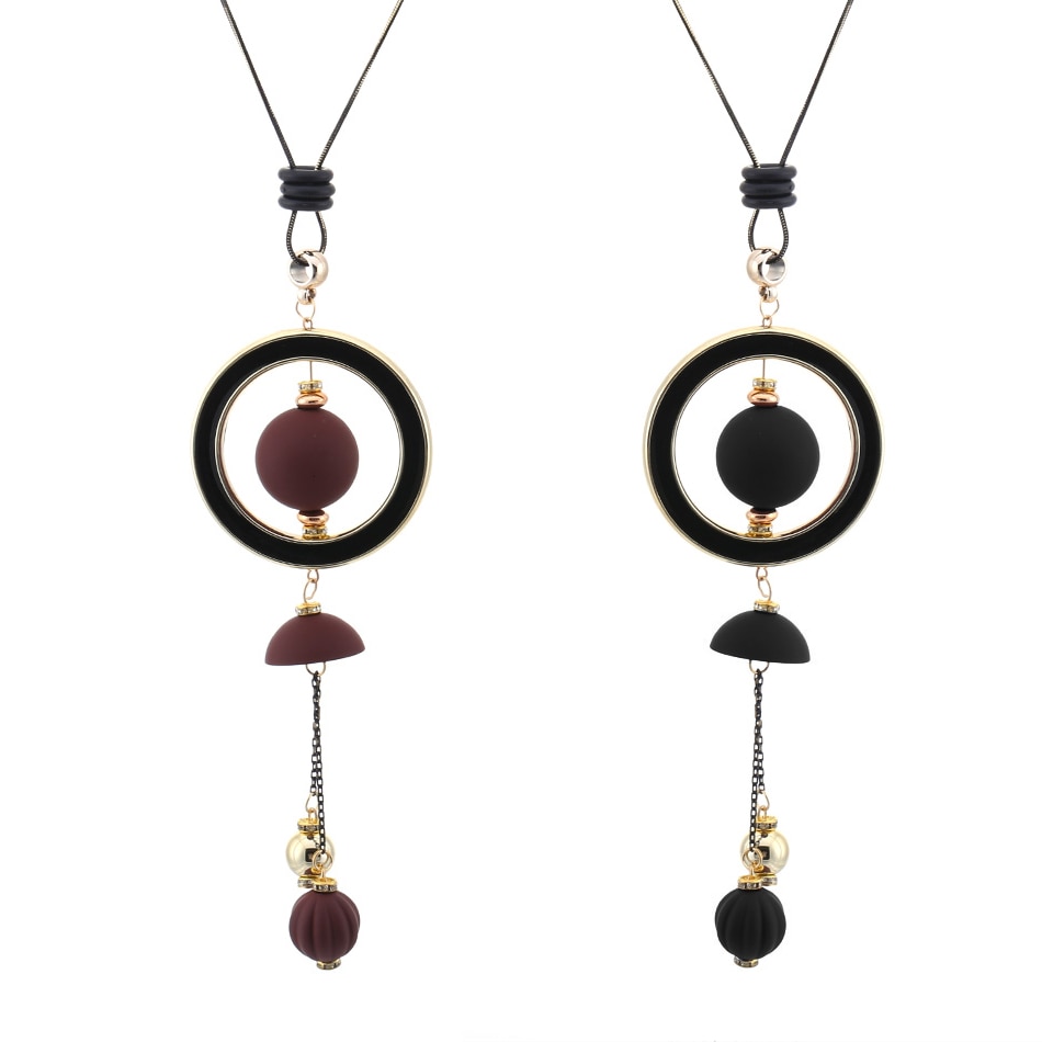 Match-Right Women Necklace Long Necklaces & Pendants Wood Beads Sweater Necklace For Women Jewelry SP014