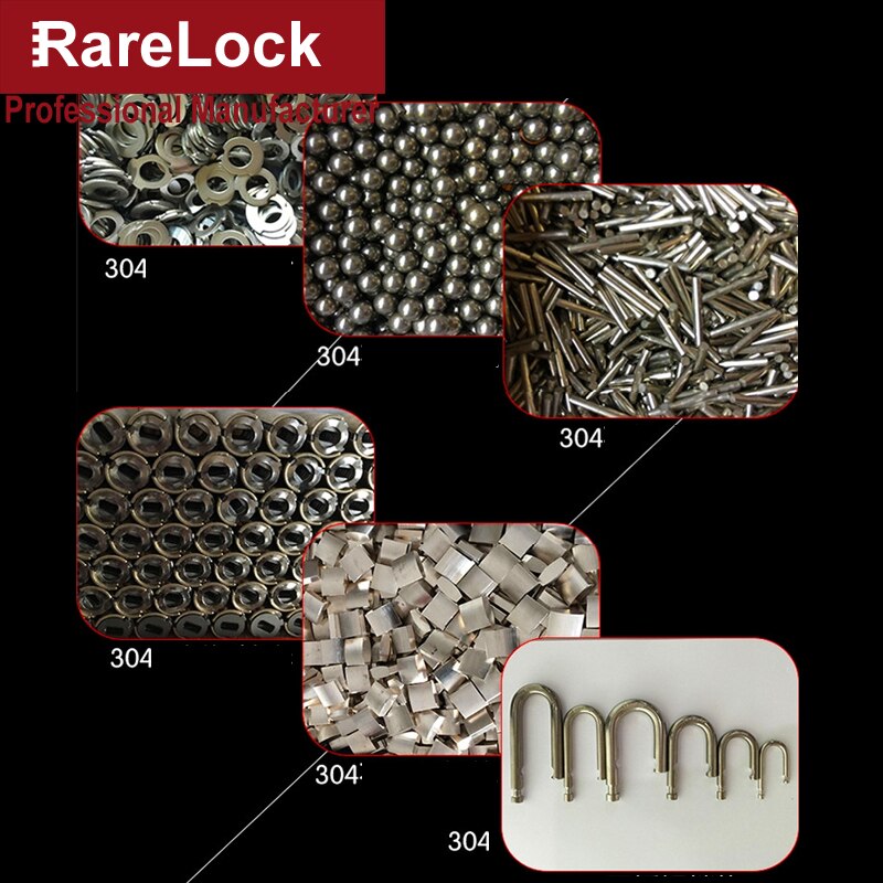 304 Stainless Steel Padlock Waterproof 4 Keys Lock 40-60mm for Outdoor Cabinet Gate Door Boat Hardware Rarelock MS426 a