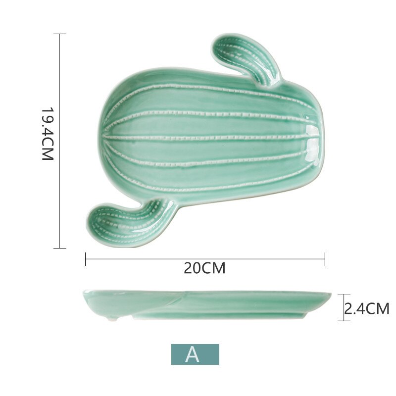 Platos de cocina variados, condimentos de cerámica, Cactus, inmersión, salsa, Bol para bocadillos, tazón, vajilla creativa, decoración del hogar, plato de fruta: A