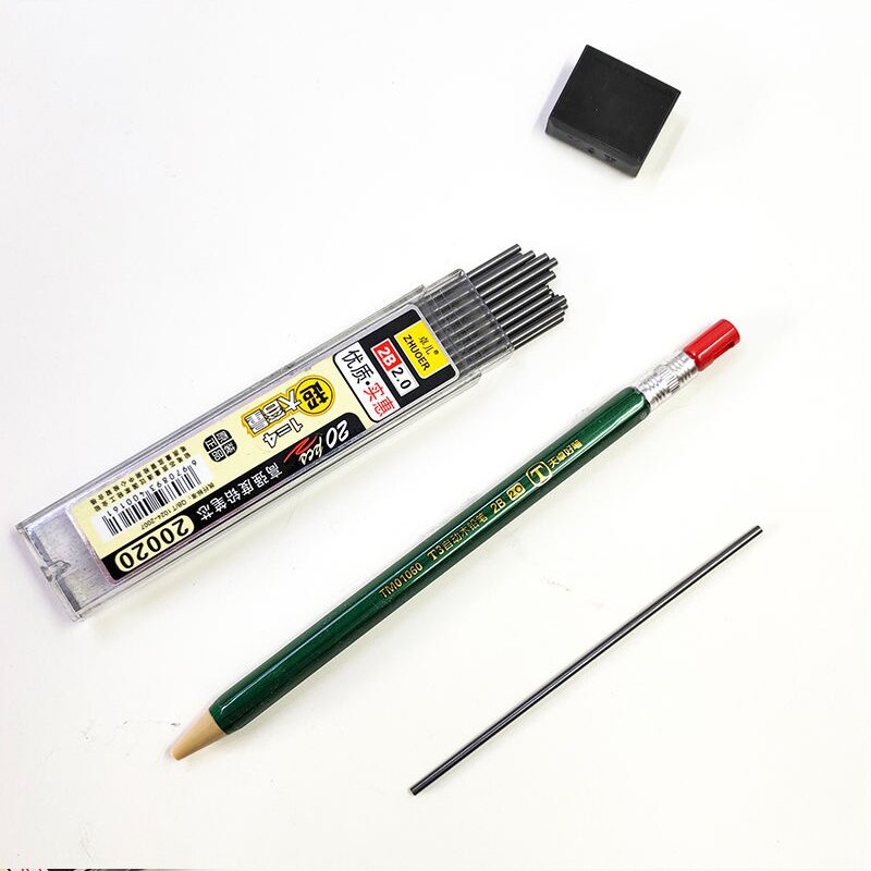 3Pcs Plastic Automatic Pencil Box 2.0mm Graphite Lead 2b Mechanical Pencil Refill