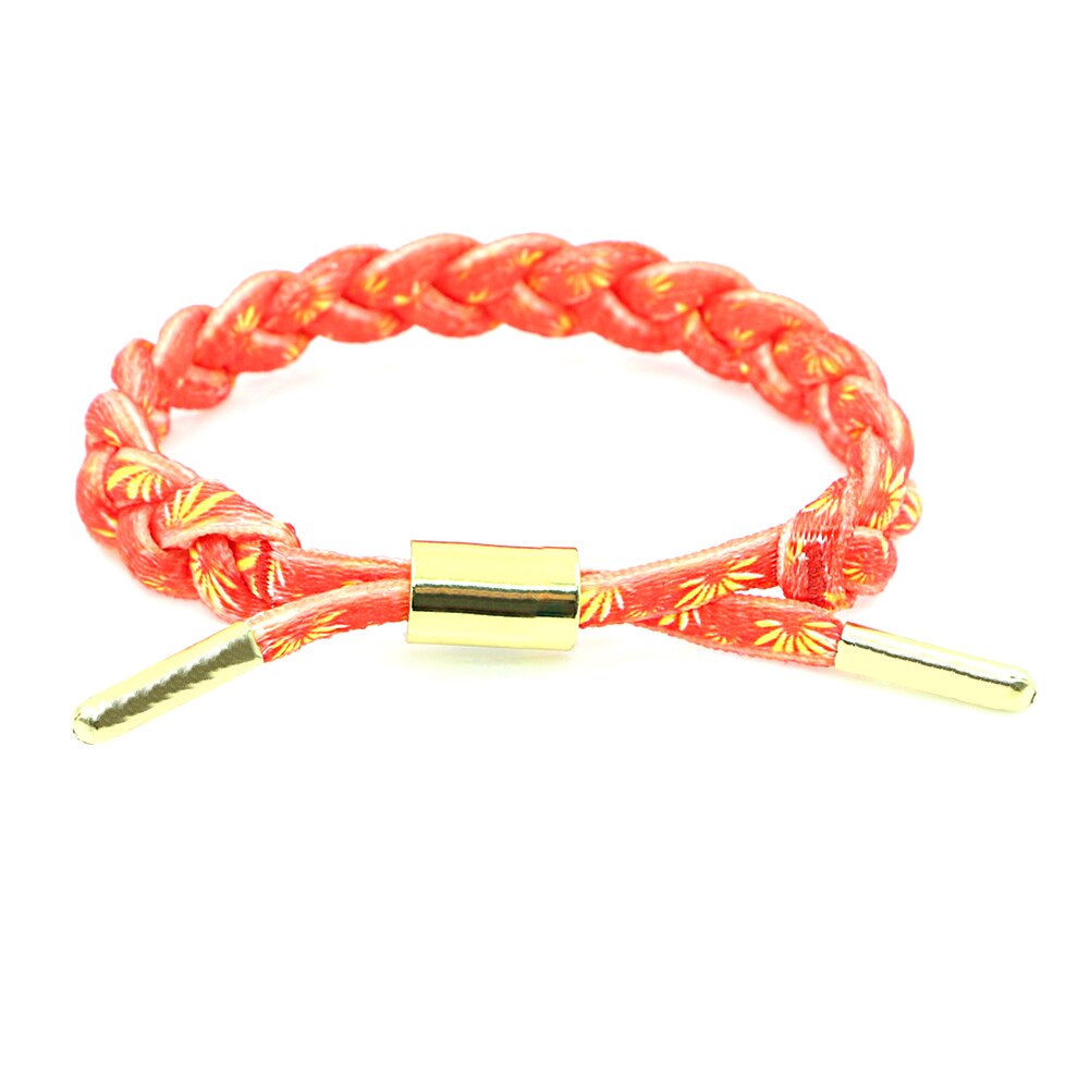 Casual Vrouwen Schoenveters Geweven Armband Temperament Polsband Eenvoudige Armband: Orange