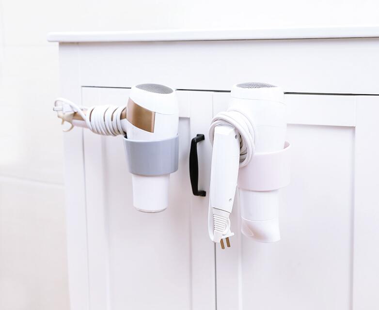 Badkamer föhn standaard organizer plank opbergruimte föhn rek houder deurhaak ring plastic badkamer opbergruimte