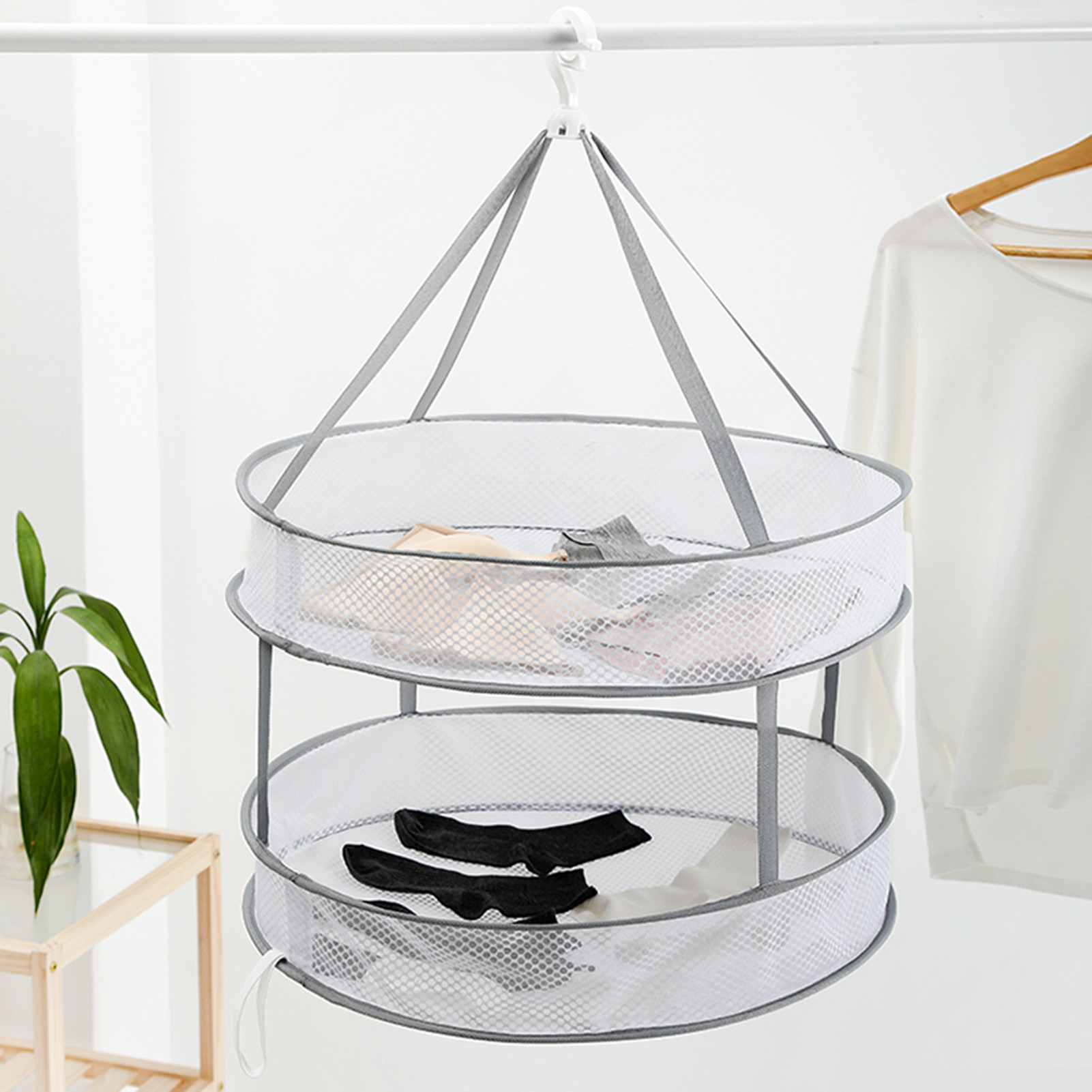 Mesh Clothes Hanging Dryer Abrasion Resistant Sweater Drying Basket Racks Hanging Clothes Laundry Net Mesh Basket Dryer Net