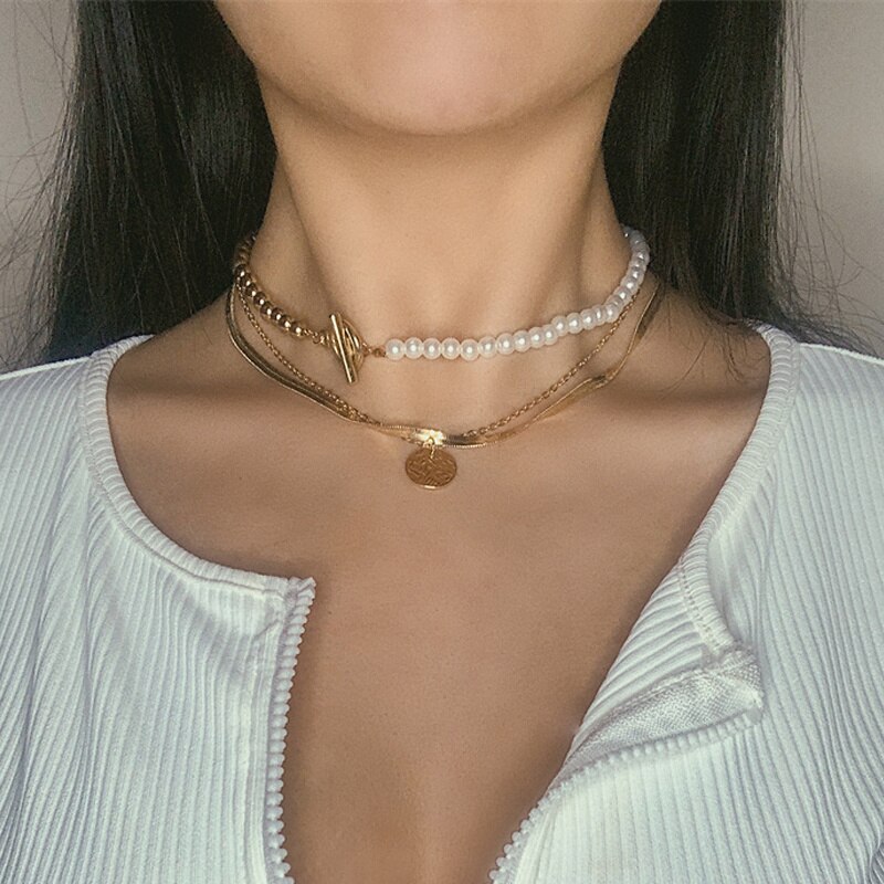 Punk Gold wielowarstwowa pszenica słońce naszyjnik wąż dla kobiet w stylu Vintage 2021 łańcuszek wisiorek Choker biżuteria prezenty ślubne INS Trendy: OV54756