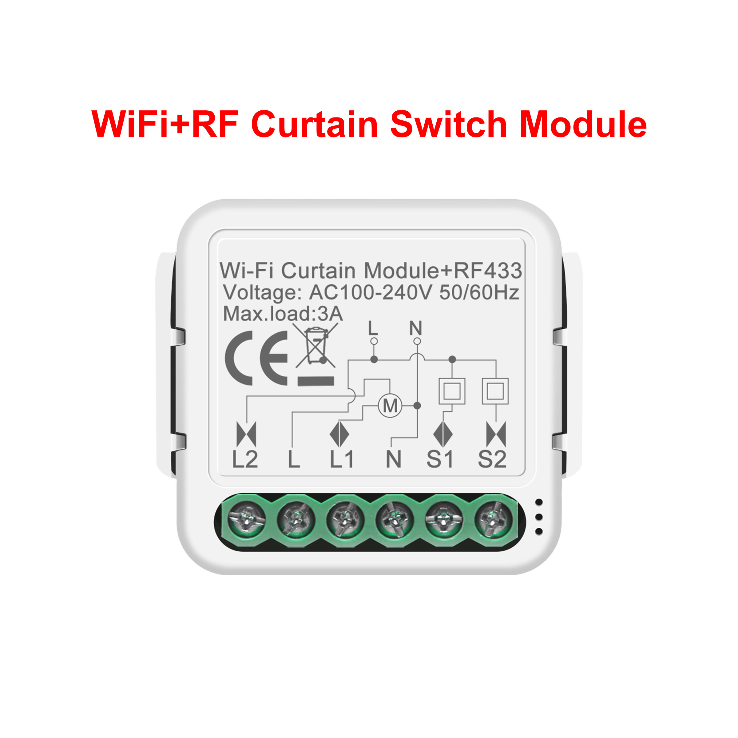 GIRIER Smart WiFi RF433 Modulo interruttore tenda per tapparella elettrica Motore cieco Relè di automazione domestica intelligente fai da te Lavoro Alexa: Bundle1