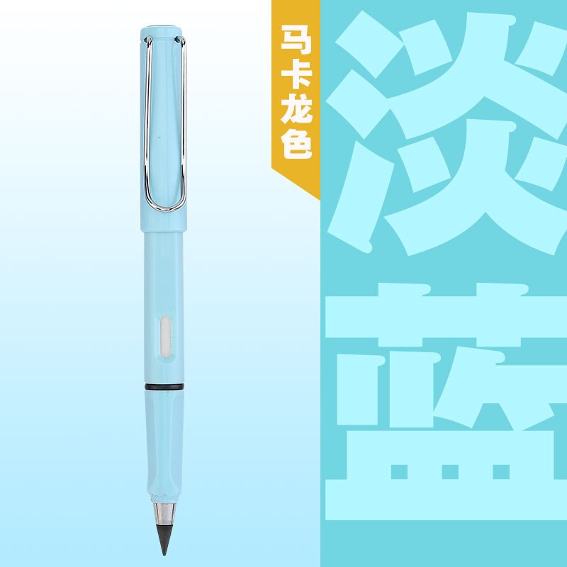Office Everlasting Pencil Reusable Unlimited Writing Eternal Inkless Pen Painting Replaceable Nib Head No Sharpening Student: light blue