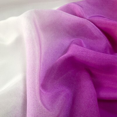 Tissu en mousseline de soie dégradé violet doux Polyester Koshibo tissu pour robe, mariage, rideau vert, bleu, jaune, Rose rouge au mètre: Purple