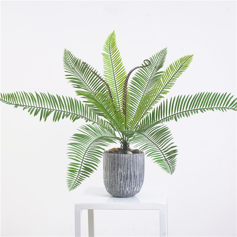 22 "kunstmatige Palmboom Groen Blad Planten Plastic Ingemaakte Bonsai Bladeren Tuin Thuis Bruiloft Tafel Ornamenten Decoratie
