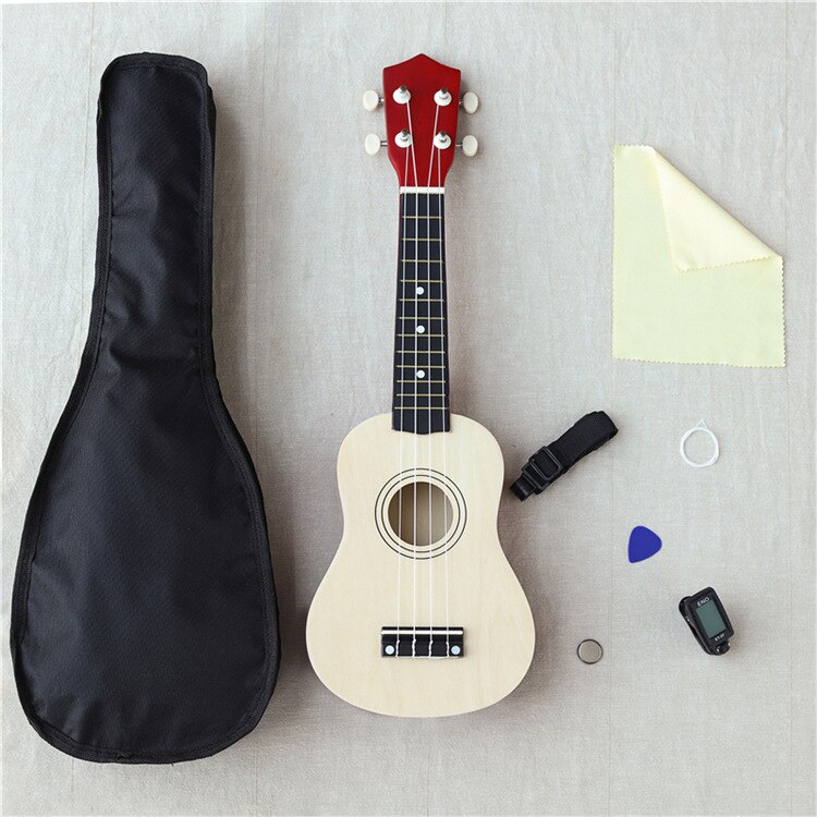 21-inch 16 colors Ukulele Adjustable Sound Musical + Bag+Strap+ Wipe Cloth +Tuner++String Stringed Instruments: Log color
