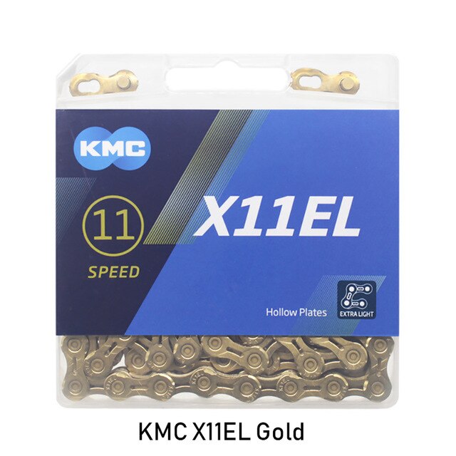Kmc  x8 x9 x9sl x10 x10sl x11sl x12 cykelkæde 9s 10s 11s guld til mtb/landevejscykel til shimano/sram 8 9 10 11 speed 116l / kæde