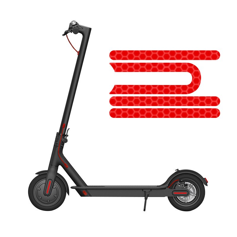 Voor Xiaomi M365 Reflecterende Scooter Sticker Reflecteren Licht Stickers Paster Decals Night Veiligheidswaarschuwing Sticker: Rood