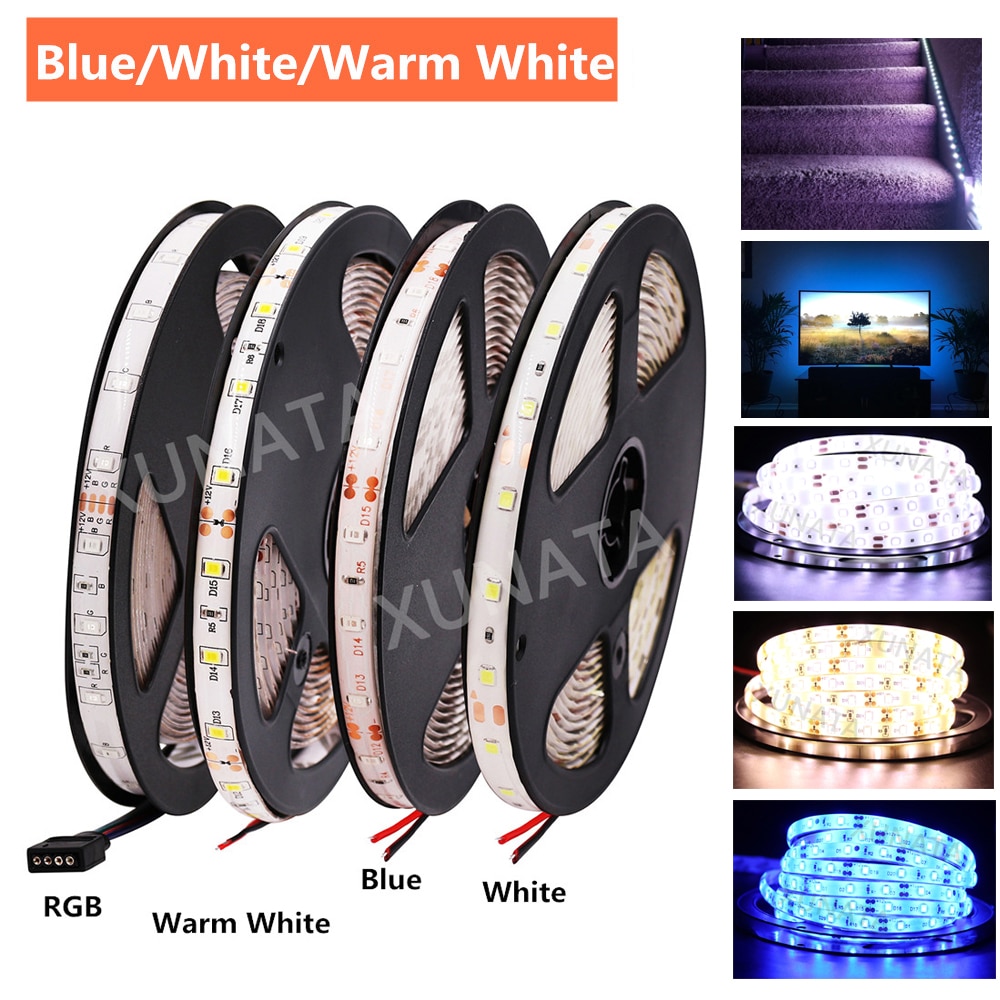 Bande LED RGB DC 12V 60LED s/m SMD 2835 étanche IP21 IP65 éclairage intérieur bande Flexible lampe LED 5m