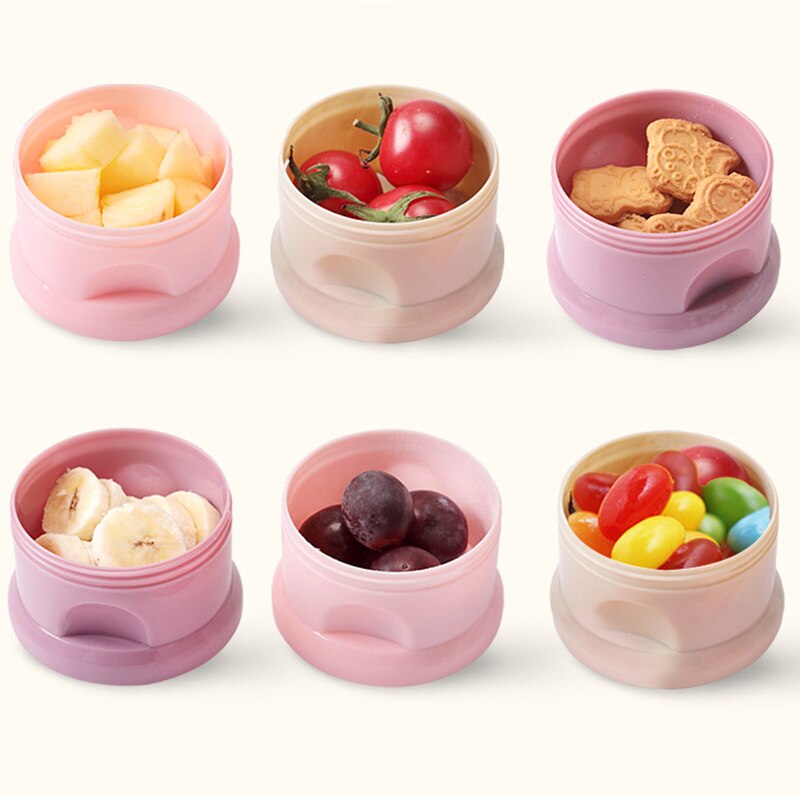 4-capas de comida de bebé caja de almacenamiento portátil de dibujos animados oso lindo recipiente de leche infantil leche en polvo de Toddle caja almacenamiento Snacks