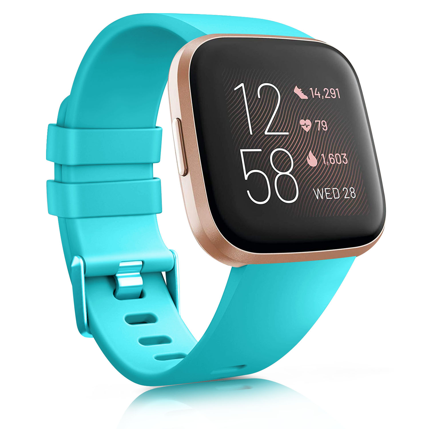 Strap für Fitbit Versa 2 Band Silikon Sport Ersatz Wristbelt Armband für Fitbit Versa Lite Armband Smartwatch Zubehör: tunk / size S for versa 2