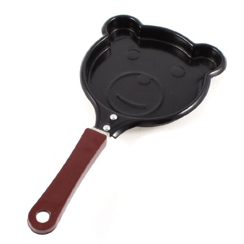 Cocina dibujos animados oso en Forma de cara antiadherente huevos panqueque sartén Color marrón negro