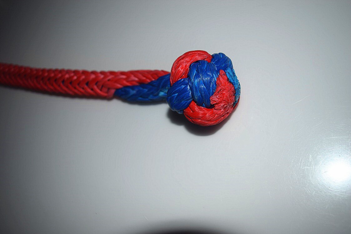 2PACK 10mm*120mm Red with Blue Soft Shackles Rope,Recovery Synthetic Shackle for ATV UTV