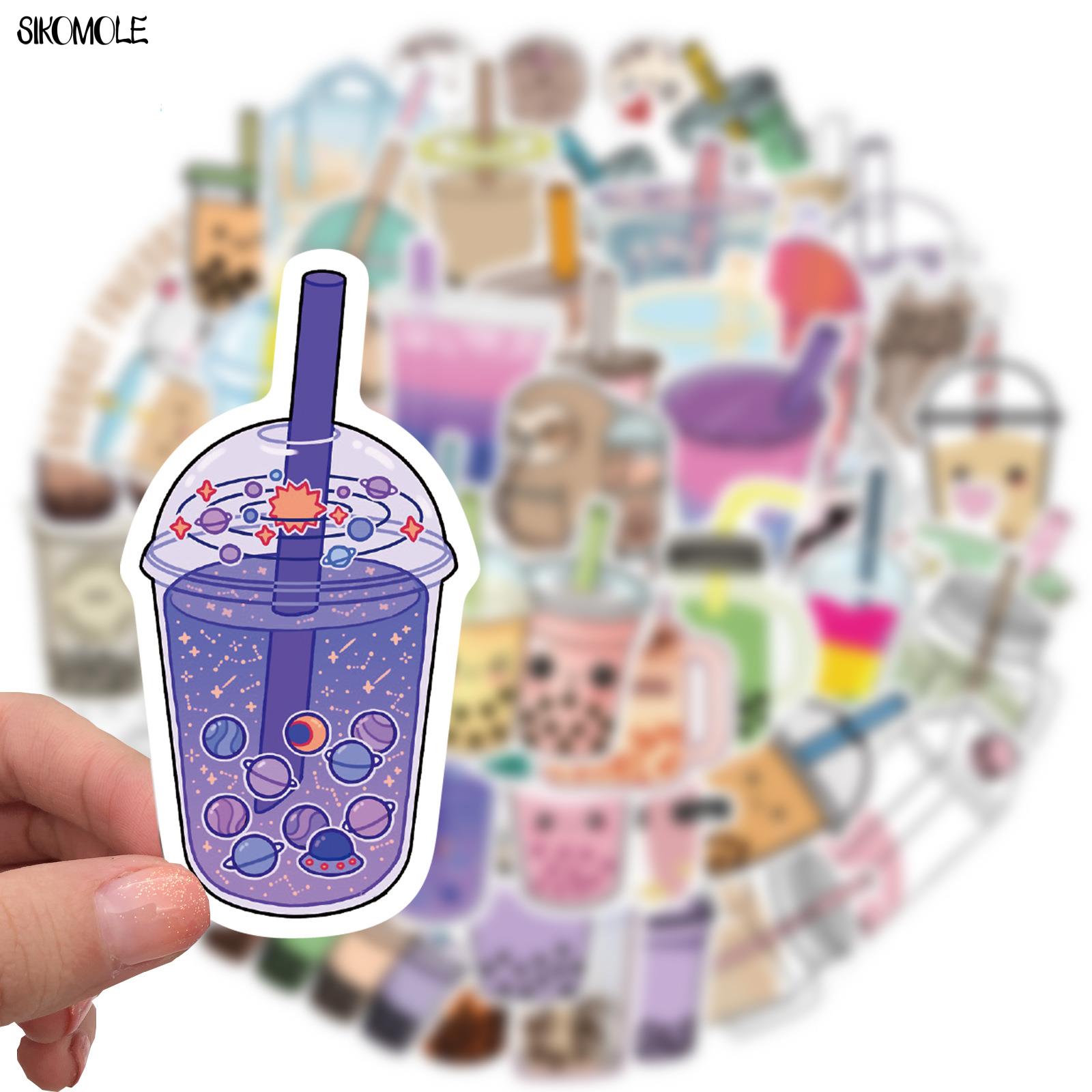 Pegatinas de té de leche de perlas Kawaii, 10/30/50 piezas, DIY, cuadernos, teléfono, equipaje, portátil, Boba, Burbuja, pegatinas, Graffiti, F5