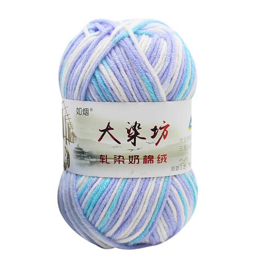 38# 1pc 50g Chunky Colorful Hand Knitting Baby Milk Cotton Crochet Knitwear Wool Mix Colors Cotton Sewing Skeins Thread