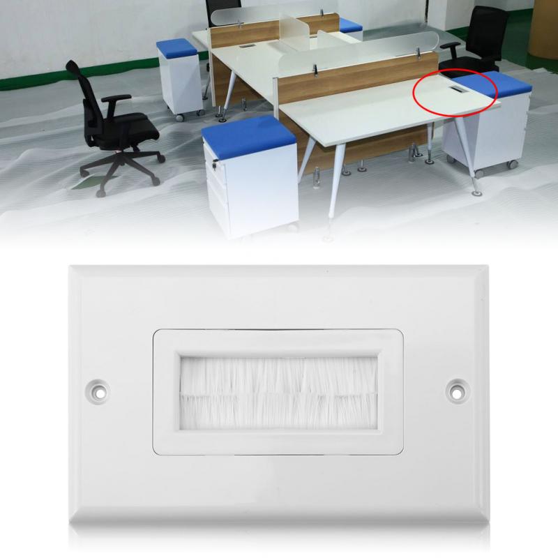 Placa de pared antipolvo para cepillos, Cable de montaje en pared, inserto de paso para cables de una sola banda, correa de acceso, enchufe de pared