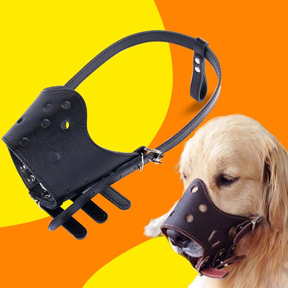 Muselière en cuir réglable et respirante pour chien, produit pour animaux de compagnie, Anti-aboiement, à mâcher, Durable et pratique, toutes saisons, fournitures quotidiennes pour animaux de compagnie