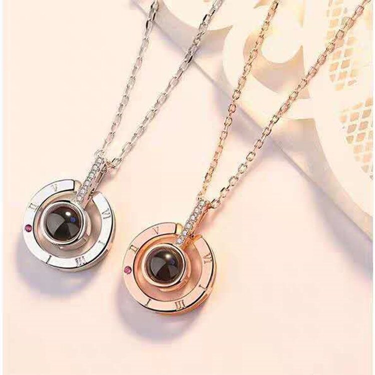 Projection Pendant Necklace for women Girls Love Memory Heart Necklace Valentine's Day Couple Jewelery