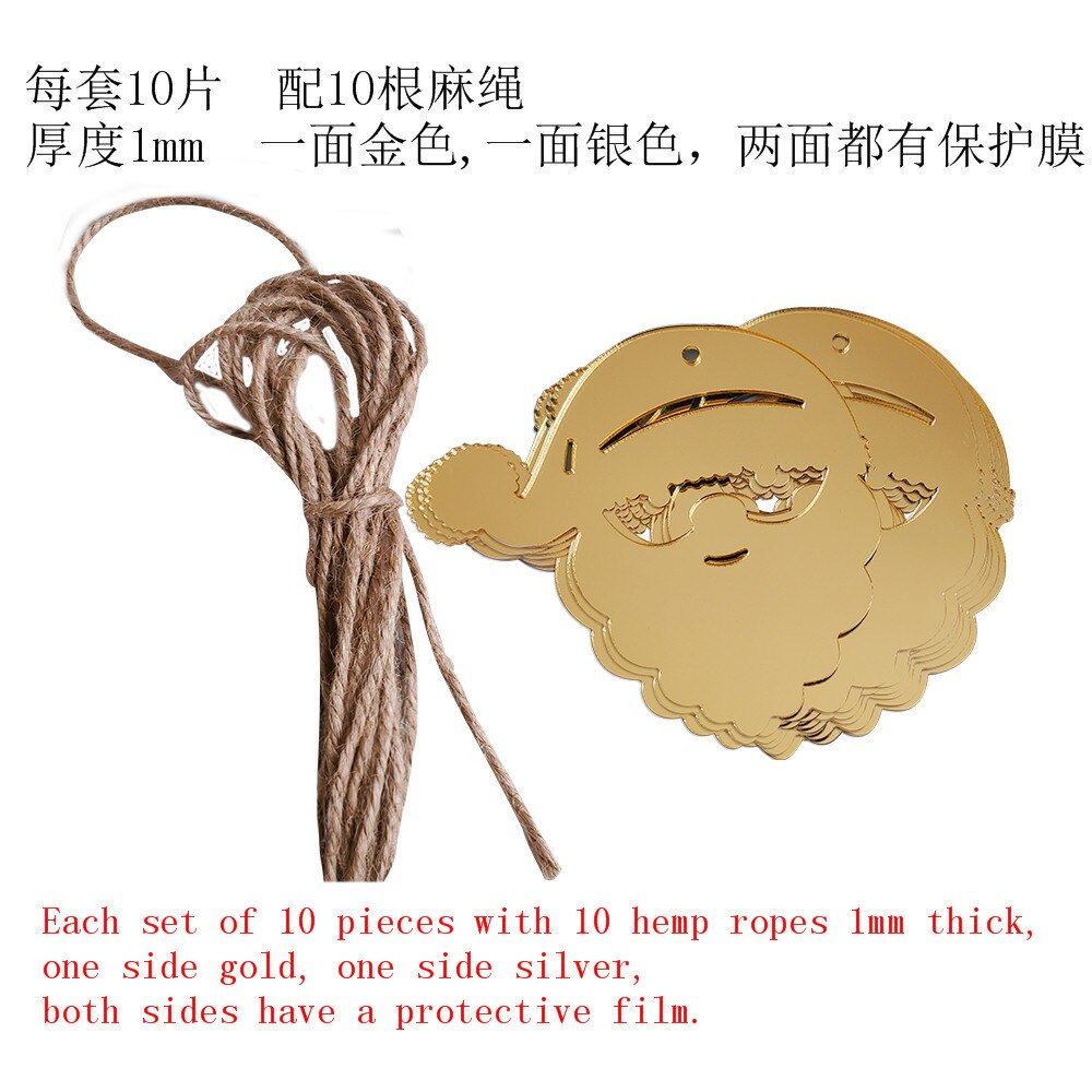 JMS512 Christmas Pendant Christmas 3d Acrylic Mirror Home Decoration Foreign Trade Christmas Tree Ornaments