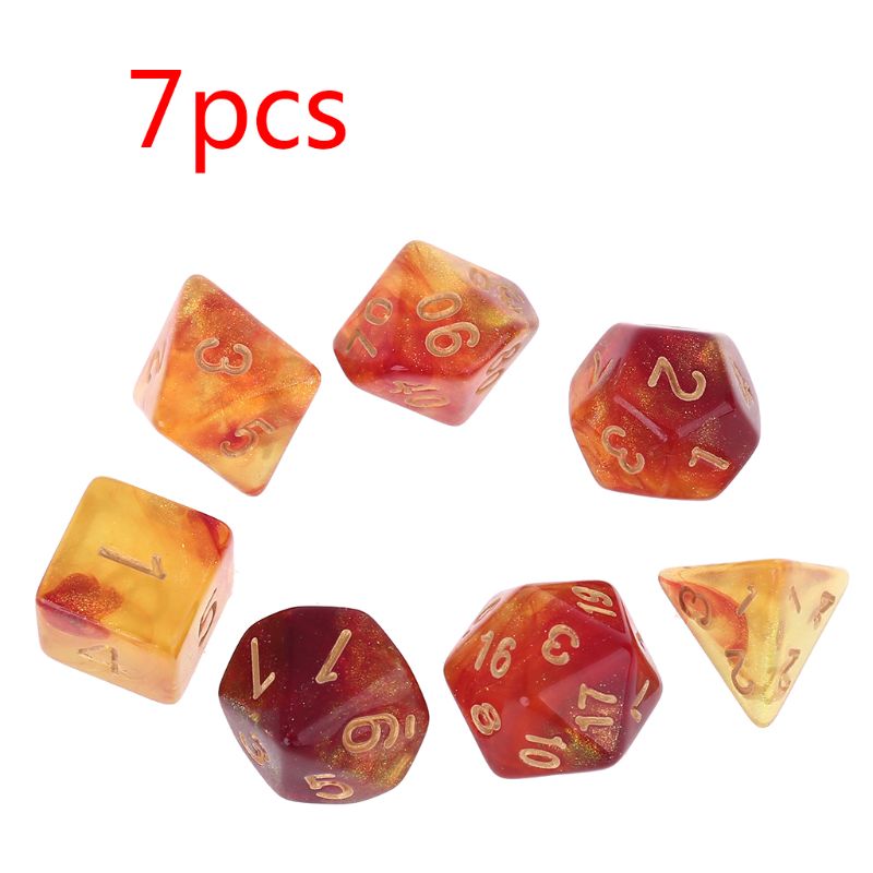 Neue 7 stücke D20 polyedrisch Würfel funkeln Doppel Farben 20 Seitige Würfel Tisch Brettspiel für Bar Verein Party