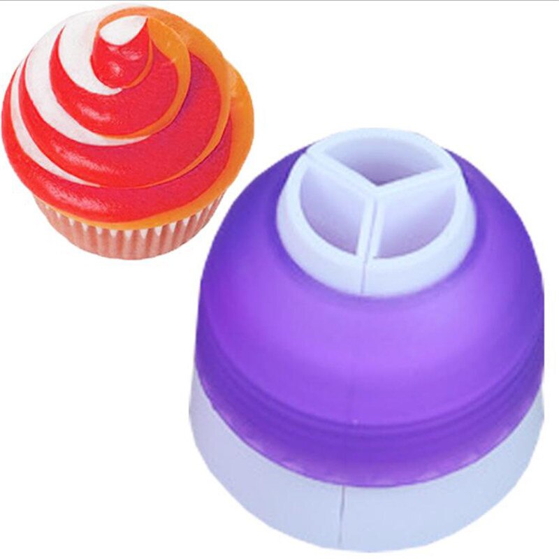 1 Pcs 3 Gaten Cake Decoratie Converter Mix 3 Kleuren Icing Piping Nozzle Converter Voor Cupcake Nozzle Converter