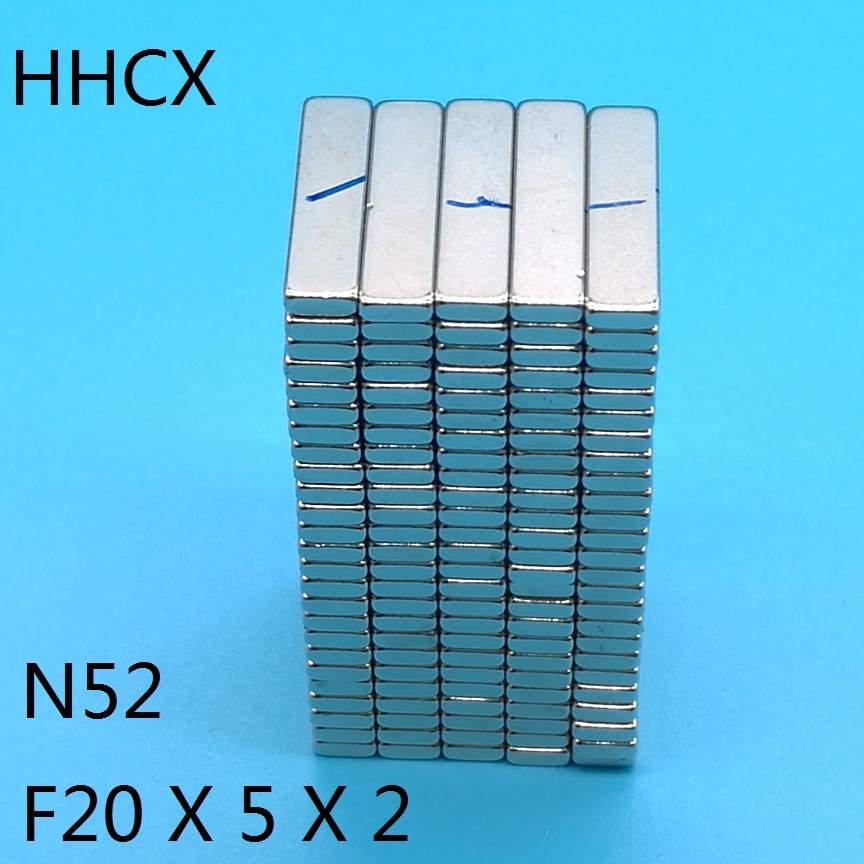 50 100 stk/parti blokmagnet 20 x 5 x 2 n52 magnet 20*5*2 magneter 20 x 5 x 2
