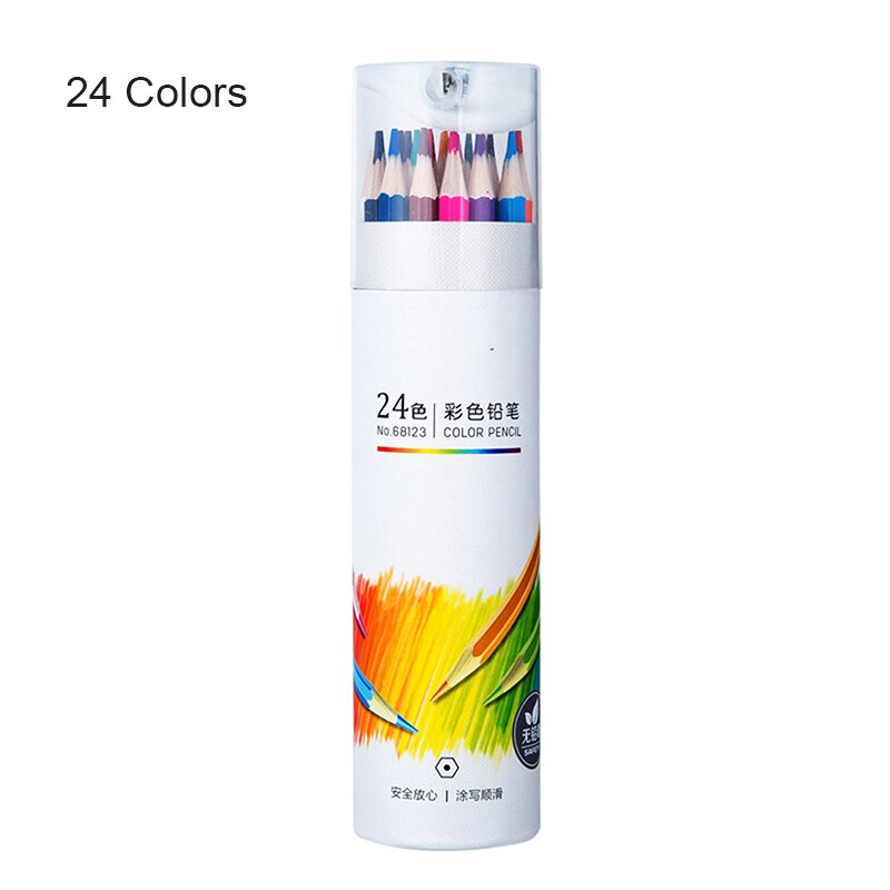 12/24/36/48 Kleur Potlood Set Voor Tekening Schets Schilderen Student School Art Verf Door Nummer Pennen & Borstels Lbshipping: 24 colors