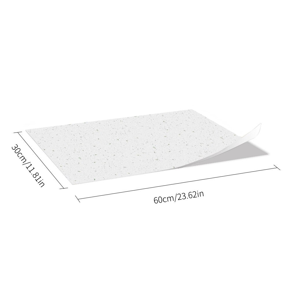 Funlife® 30X60cm Grey Green Terrazzo Floor Stickers Wallpaper Oil Proof Removable Tile Stickers for Kitchen Backsplash Bathroom