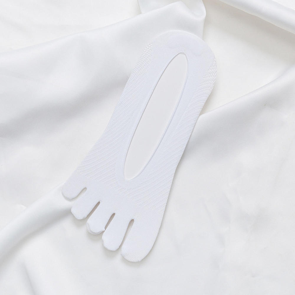 Women's Toe Socks Orthopedic Compression Socks Ultra Low Cut Liner With Gel Tab Breathable/sweat-absorbent/deodorant/invisible: Polyester White