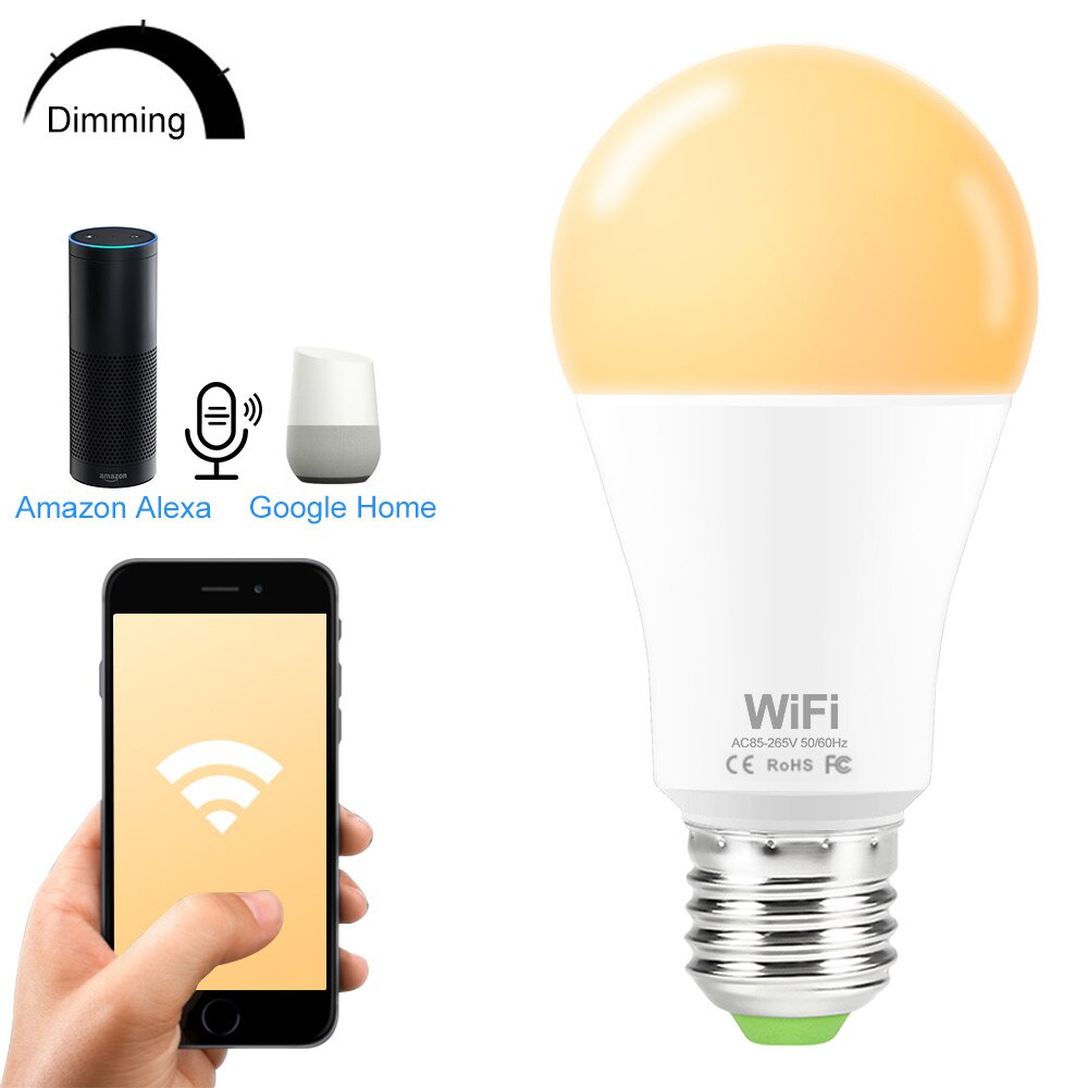IP44 E27 Wifi Smart Led Lamp Tijdsinstelling Dimbare Voice Control 110V 220V Intelligente Lamp Smd 2835 app Afstandsbediening