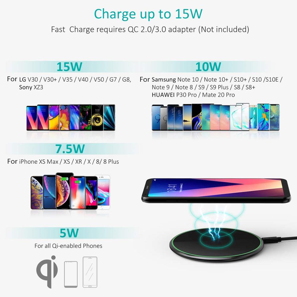 FDGAO 15W Drahtlose Ladegerät USB C Schnelle Ladung Pad 10W schnell aufladen Qi QC 3,0 Für iPhone 11 XS XR X 8 Samsung S10 S9 S8 Hinweis 10