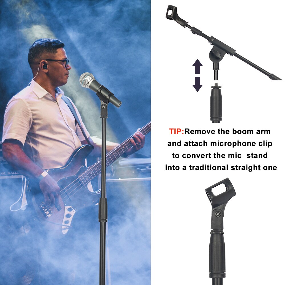 MS-202 Swing Arm Floor Metal Microphone Stand for Personal and Concerts