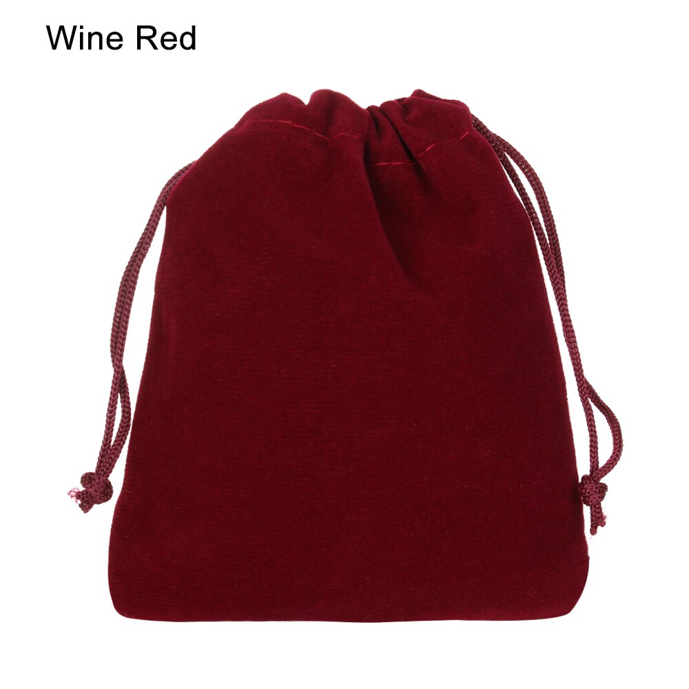 10x12cm Small Velvet Drawstring Pouch Bag Durble Christmas/Wedding Bags Beauty Dice Storage: wine red