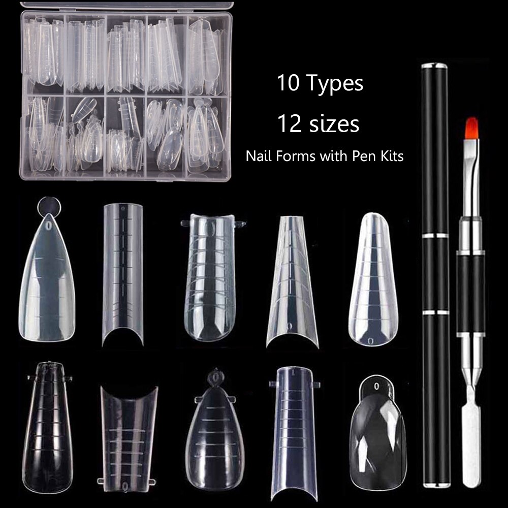120/60Pcs Building Mold For Nail Extension Forms Reusable Tool Full Cover Nail Forms Nail Shape Build Dual Form