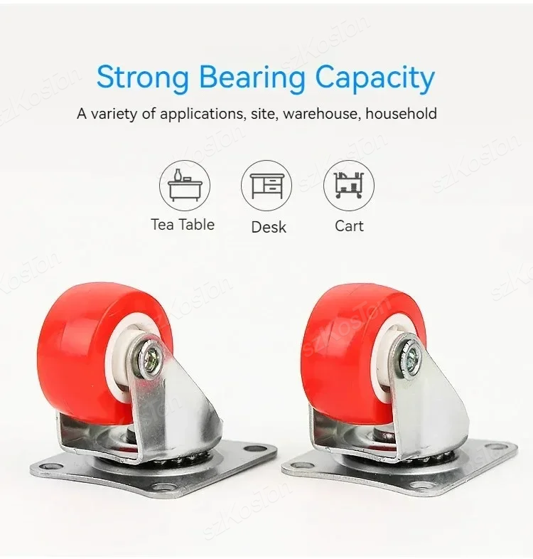 4Pcs Furniture Caster 1/1.25/1.5/2 inch PVC Universal Wheel Swivel Caster Roller Wheel For Platform Trolley Accessory Furniture