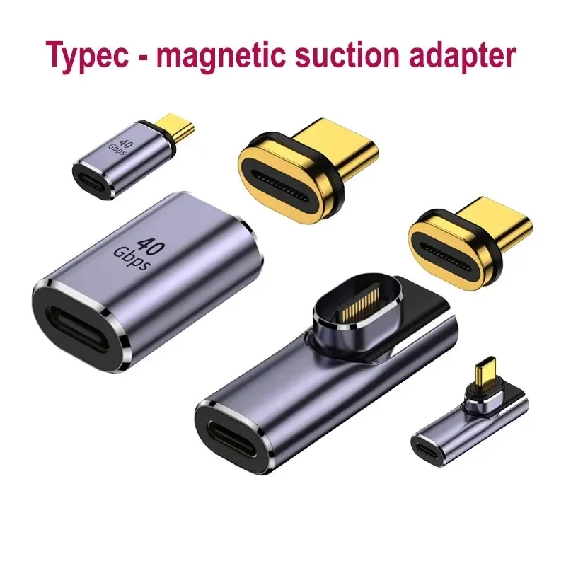 Adaptateur magnétique USB4.0 Thunderbolt 3, USB C vers Type C 40Gbps 140W 100W, câble convertisseur magnétique de charge rapide, adaptateur USB 8K