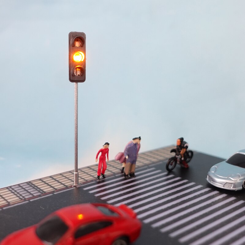 2 Stck ho Skala Modell Verkehrs Lichter/Betriebs Pol Montieren Overhead Verkehrs Lichter mit Regler/Zug Eisenbahn/eisenbahn Layout