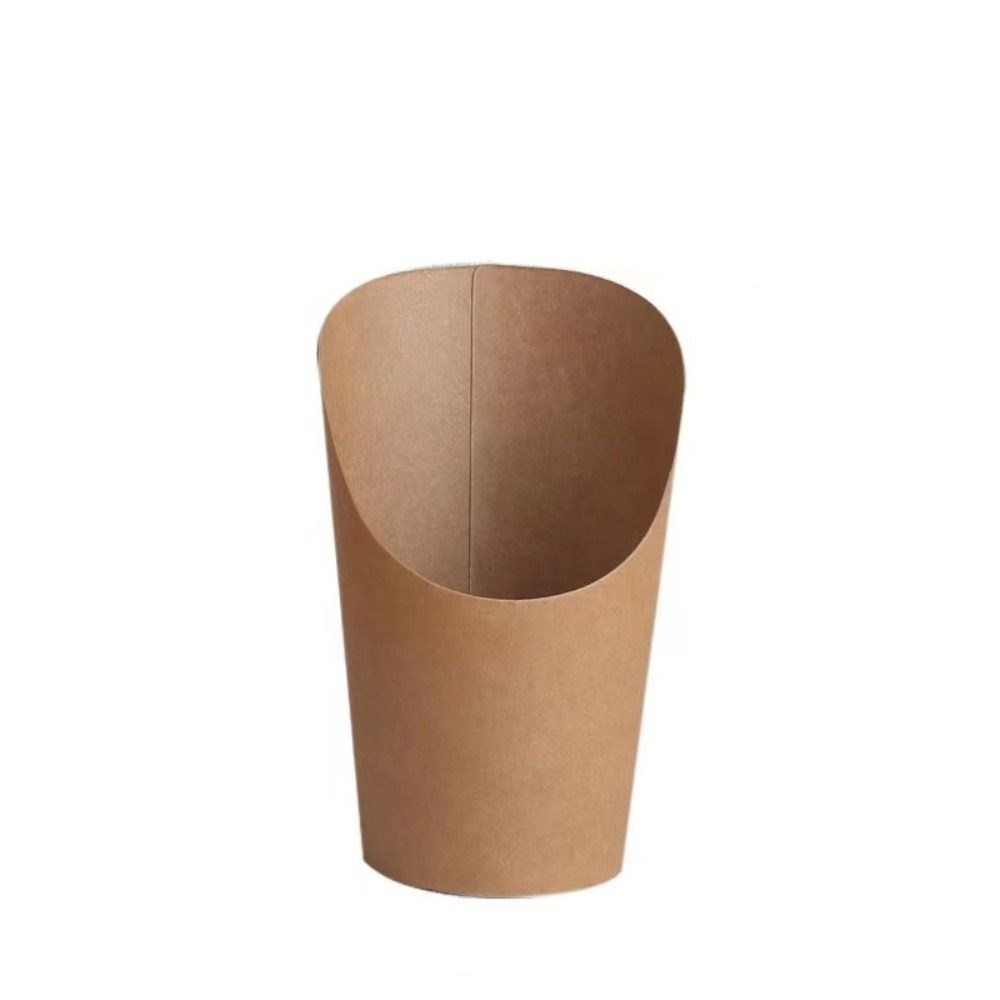 50pcs Charcuterie Cups Disposable Kraft Paper Slant Cup Water Proof Thickened French Fries Cup Oil-proof Ice Cream Cup Sundae: Brown / 3Pcs