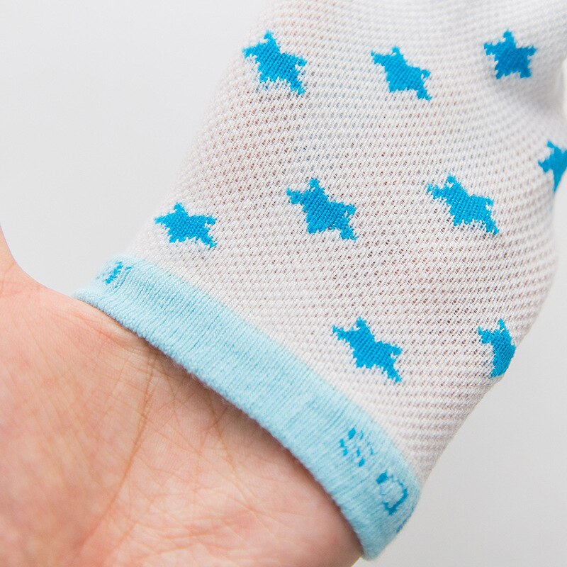 5 paren/partij Baby Katoenen Sokken Star Moon Print Pasgeboren Sokken Set voor Meisjes Jongens Zomer Mesh Zachte Peuter Sokken voor 0-1 jaar