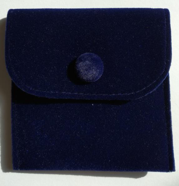 Umschlag samt Schmuck Tasche mit Snap Lagerung Tragbare Weiche Lint Samt Flanell Armband Halskette Tasche: dark blue / 8x8cm