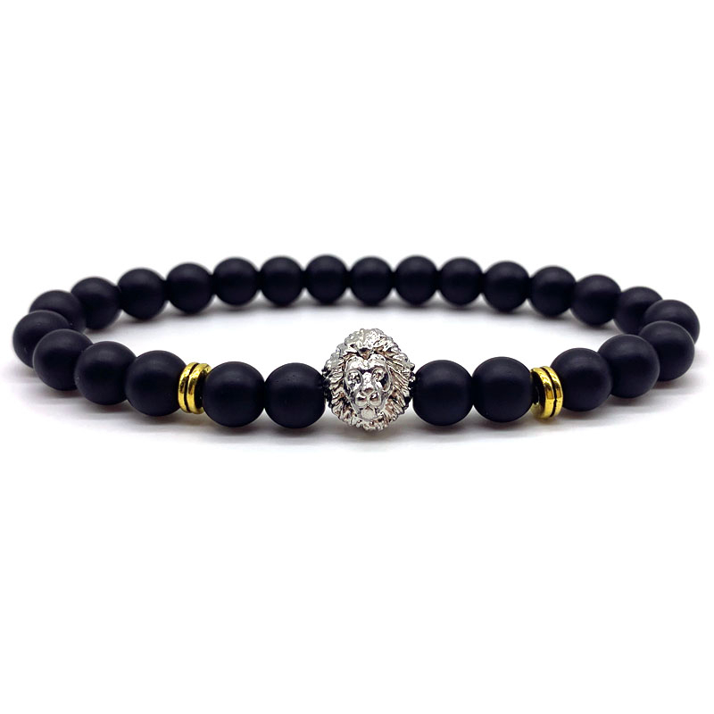 Lion Crown Bedelarmband Mannen Zirconia 8 Mm Stone Bead Armband Voor Mannen Sieraden Pulsera Hombre: 1